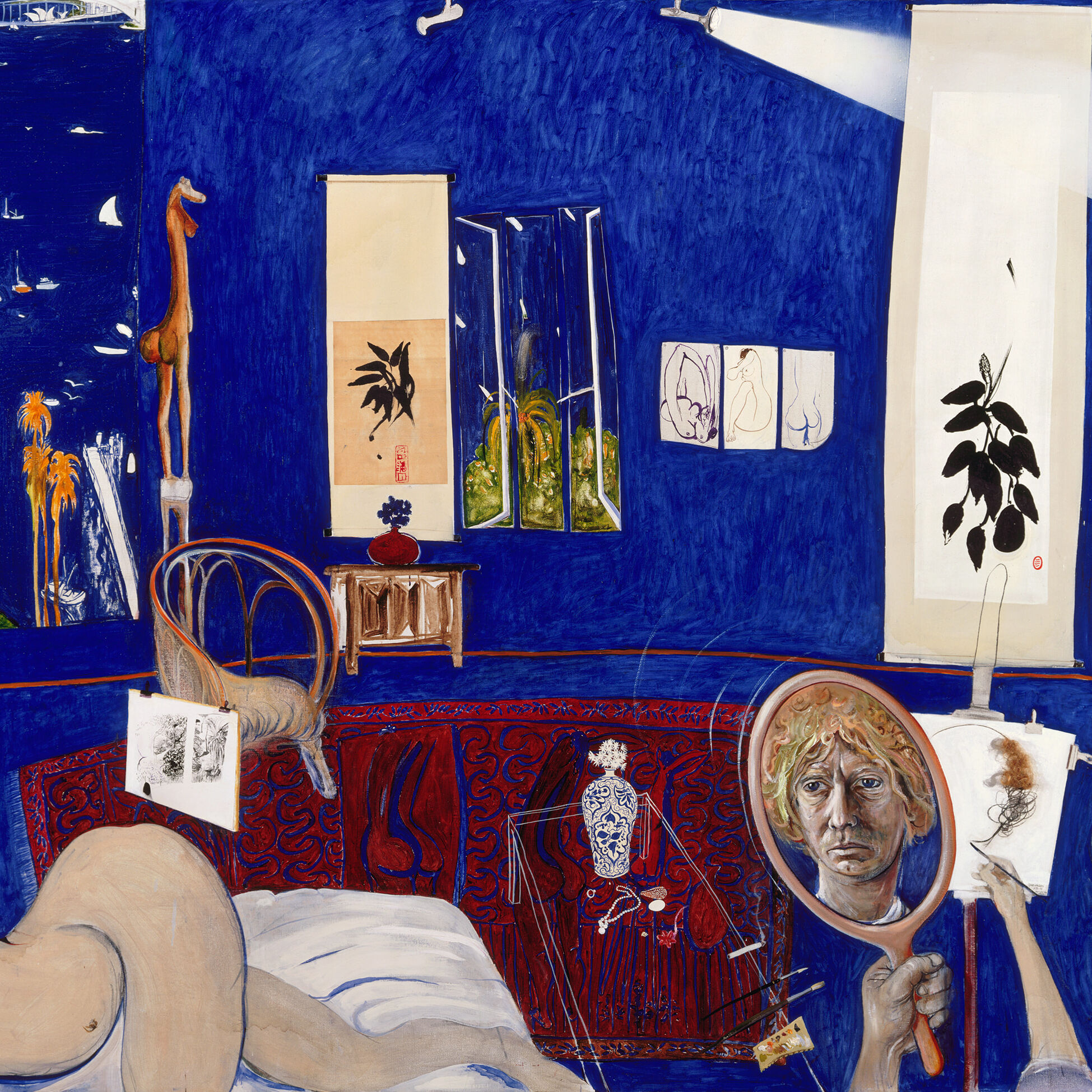 Brett Whiteley, 'Self portrait in the studio' 1976_Art Gallery of New South Wales, copyright Wendy Whiteley