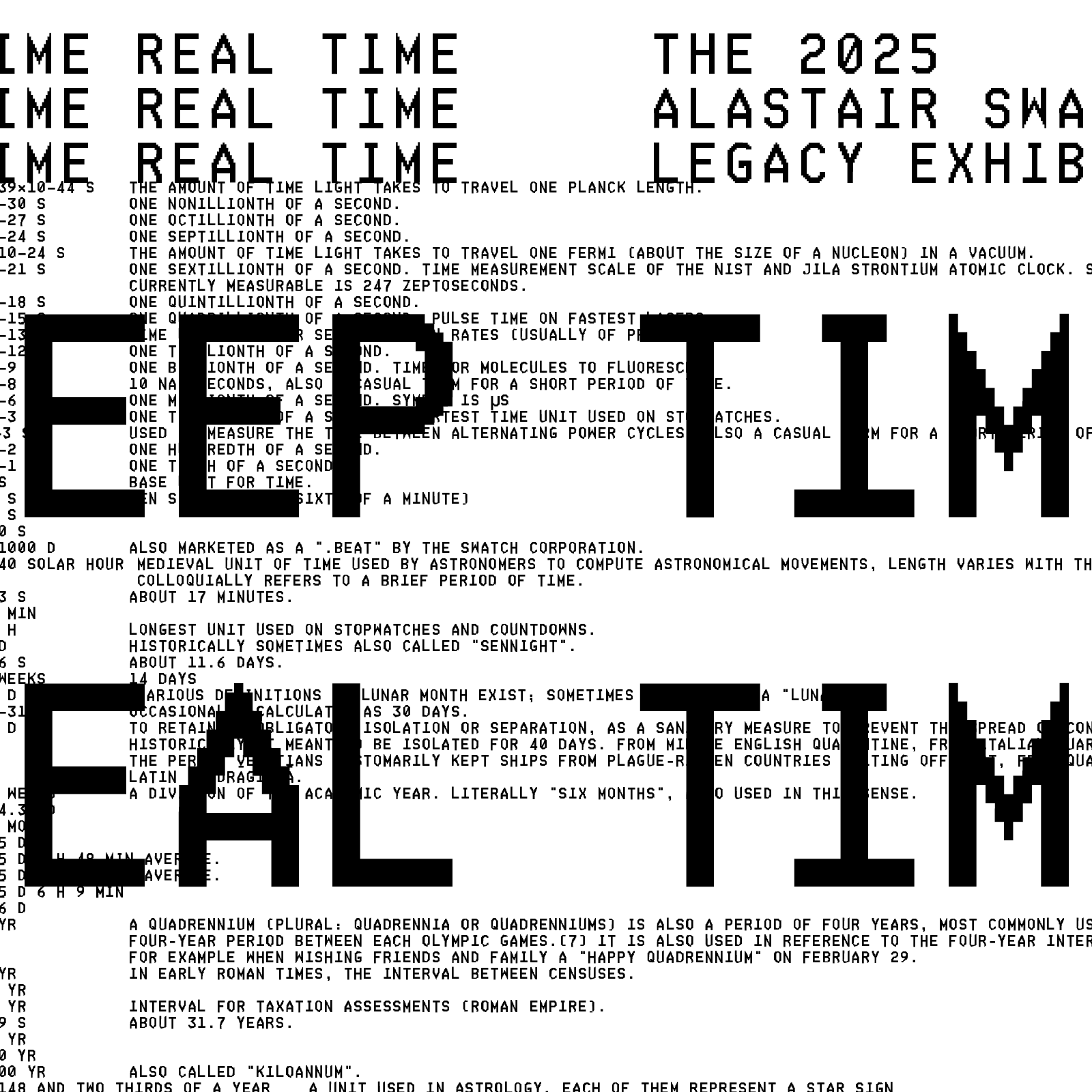 EXHIBITION RMIT Deep Time Real Time The 2025 Alastair Swayn Legacy Exhibition Graphic design by Stuart Geddes and Ziga Testen