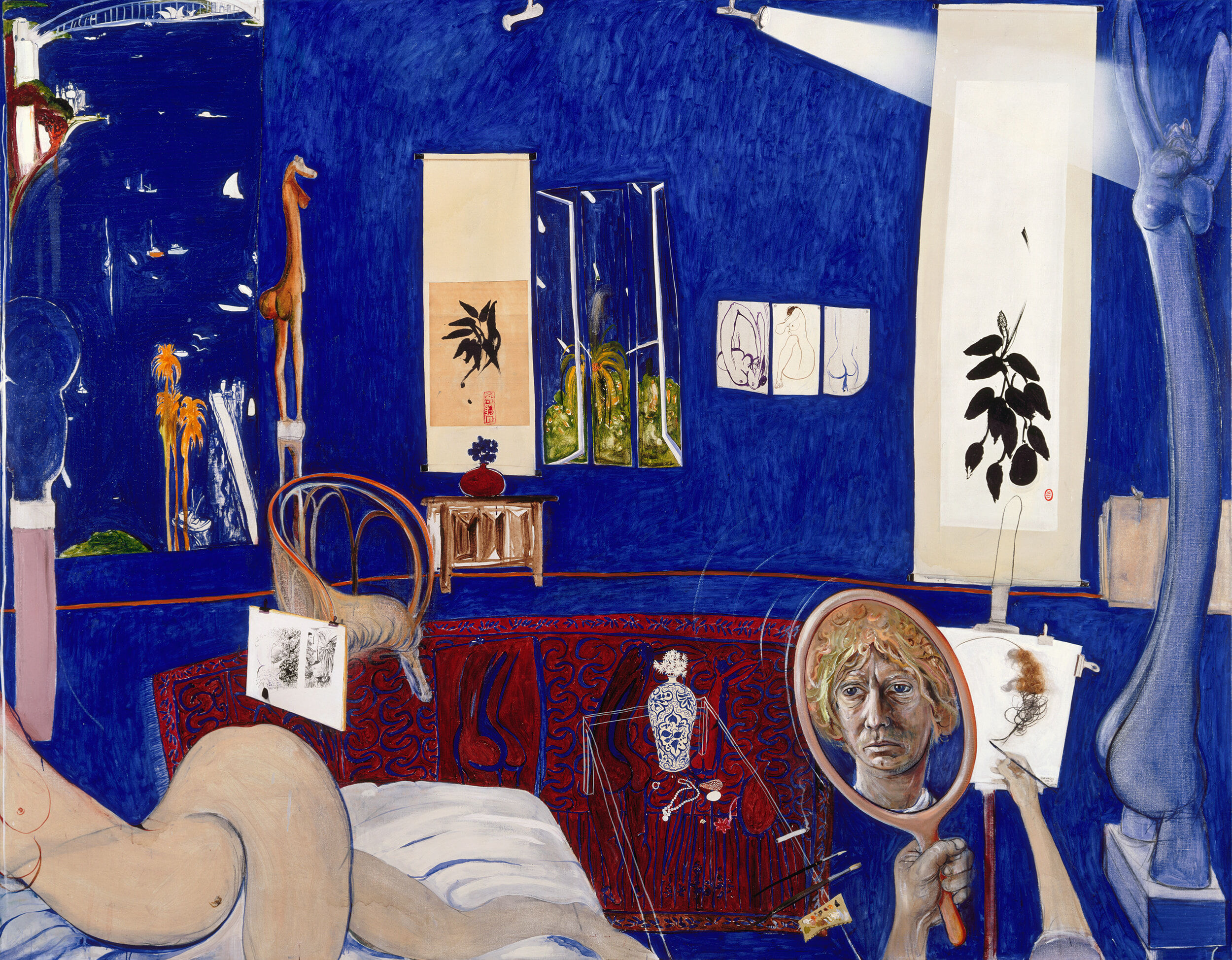 Brett Whiteley, 'Self portrait in the studio' 1976_Art Gallery of New South Wales, copyright Wendy Whiteley