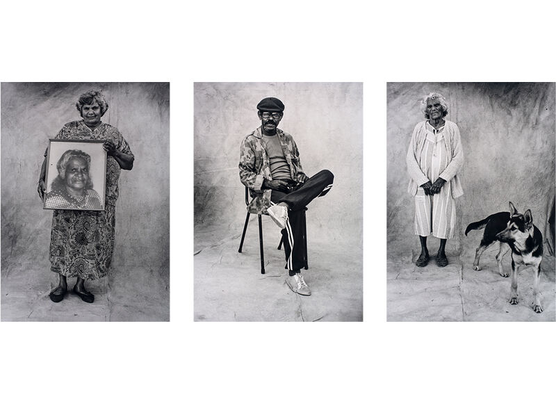 Michael Riley, three photographs from the series A Common Place: Portraits of Moree Murries , 1990. 
