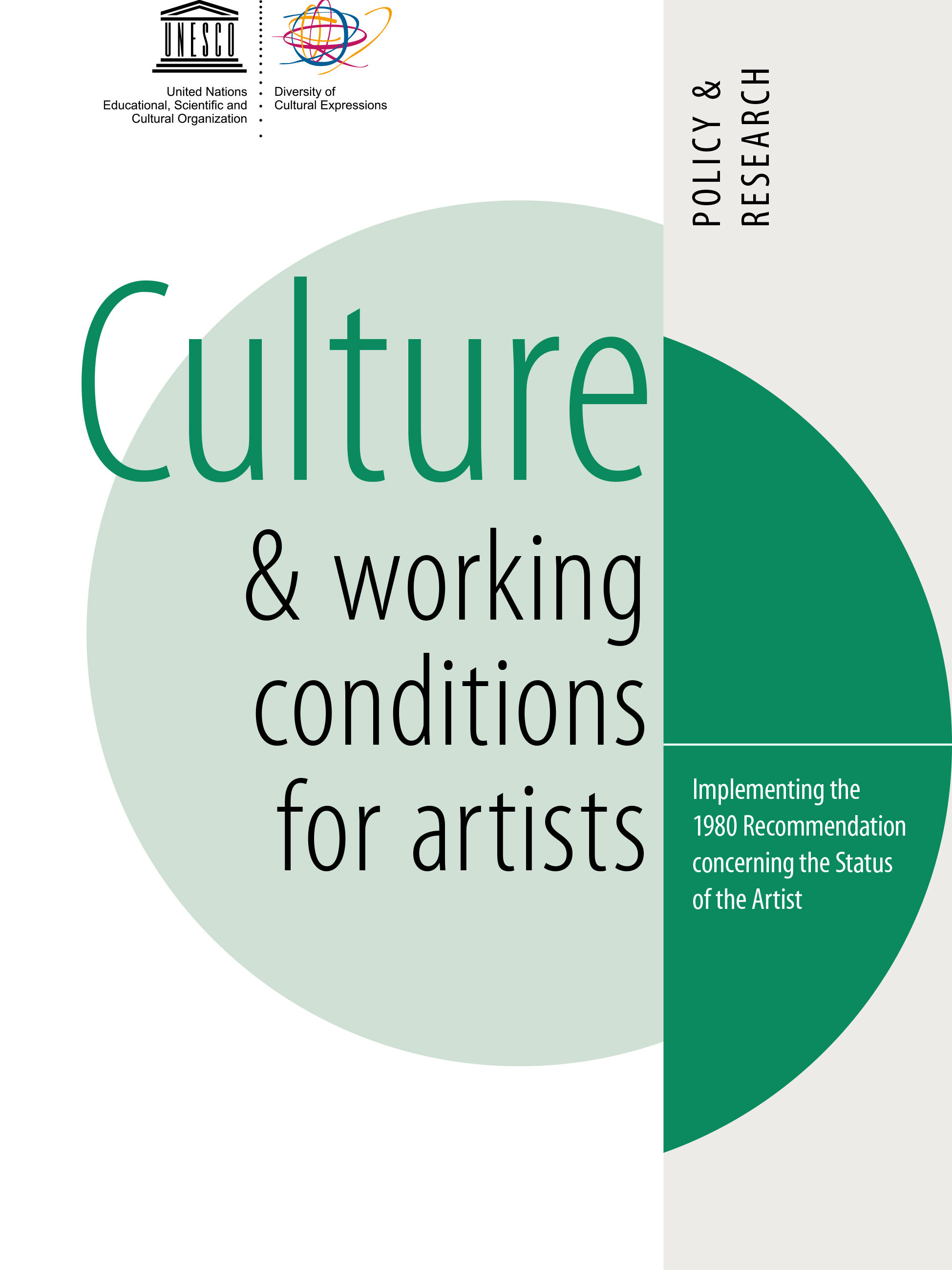 UNESCO Culture & Working Conditions for Artists - cover